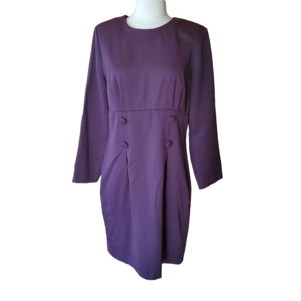 NWT 1980s Molly Malloy Deep Purple‎ Dress